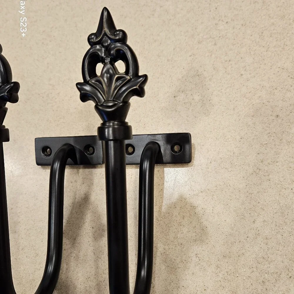 RARE NEW PAIR FRONTGATE FLOURISH OUTDOOR ALL WEATHER ORB CURTAIN ROD TIEBACKS
